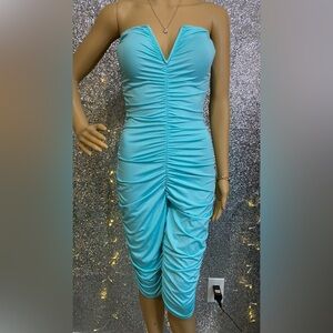 Strapless V-Wire Ruched Romper